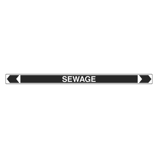 [22AFPMK418] Pipe Marker ;- Sewage 40mm x 400mm (BLACK)