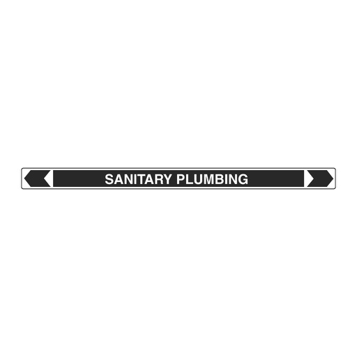 [22AFPMK438] *PO* Pipe Marker ;- Sanitary Plumbing 27mm x 400mm(BL)