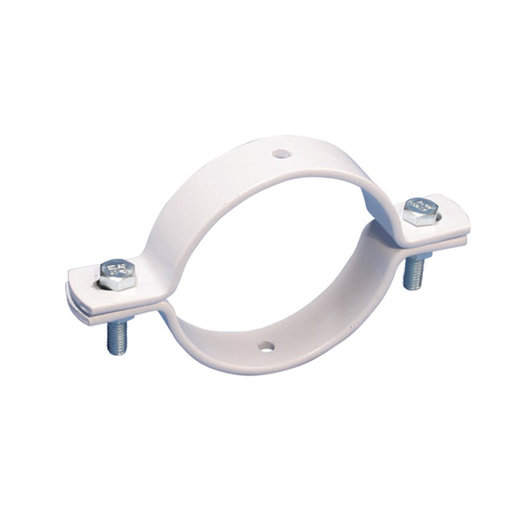 [10DB406BH315W] Double Bolted Clamp White Powdercoated Finish 40mm wide x 5 mm Thick 315mm OD for HDPE & PVC Pipe