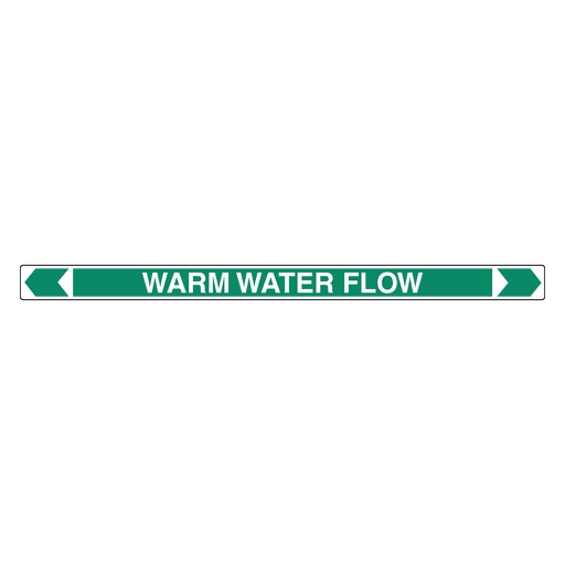 [22AFPMK138] *PO* Pipe Marker ;- Warm Water Flow 25mm x 380mm(G)