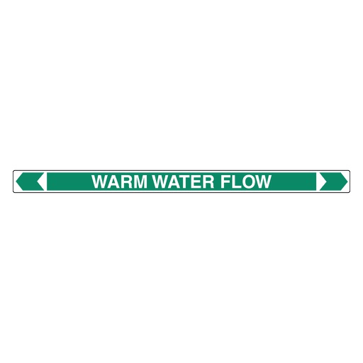[22AFPMK138] *PO* Pipe Marker ;- Warm Water Flow 25mm x 380mm(G)