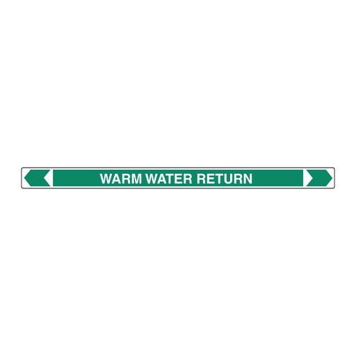[22AFPMK139A] *PO* Pipe Marker ;- Warm Water Return 50mm x 380mm(G)
